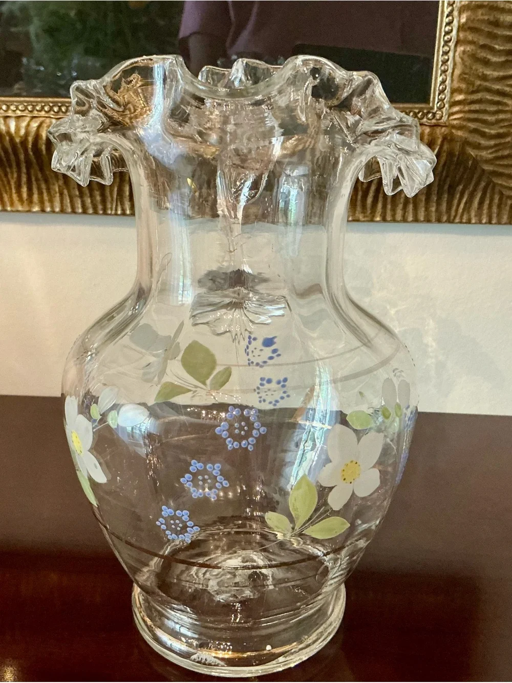 Antique Victorian Hand-blown Glass Pitcher